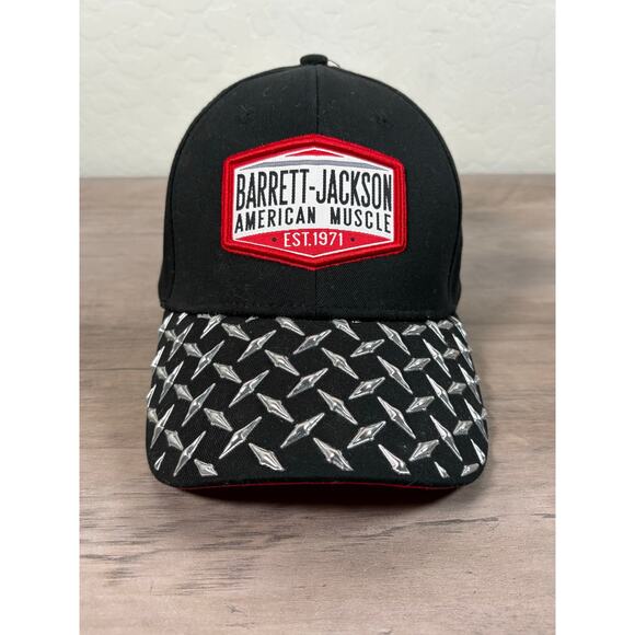 Barrett-Jackson Black Red Men's Adjustable Hat Cap- EUC - Picture 1 of 5